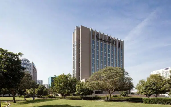 Exterior view of Rove City Centre Hotel in Dubai
