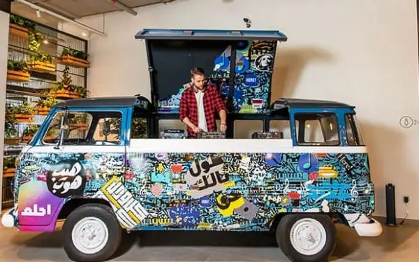 Music area near Rove City Walk Hotel and Coca-Cola Arena in Dubai