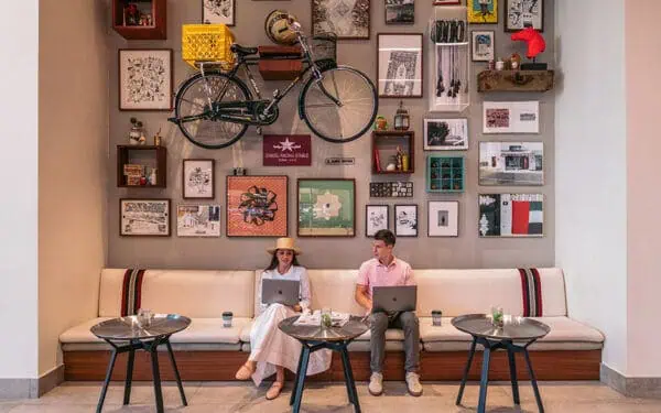 Rove Downtown Hotel interiors featuring modern and cozy design