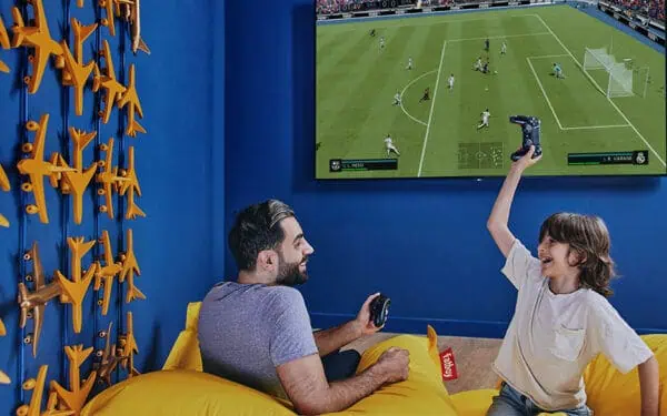 Gaming area at Rove Expo Hotel in Dubai