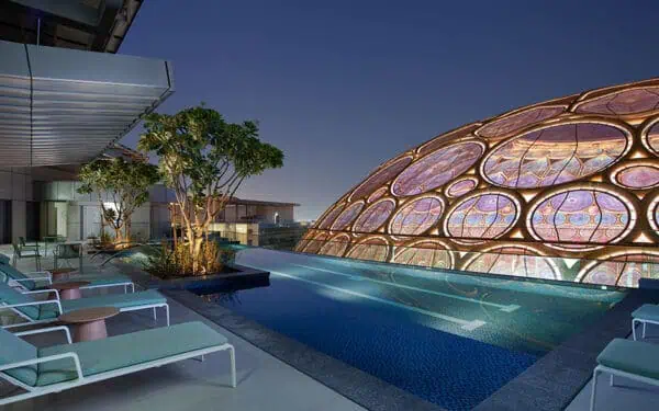 Exterior view of Rove Expo City Hotel in Dubai