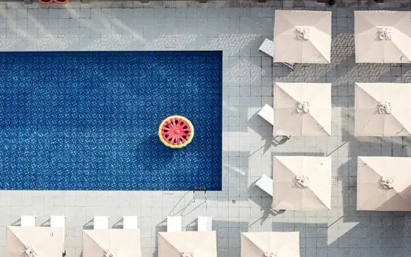 Swimming pool view at Rove Healthcare City Hotel in Dubai