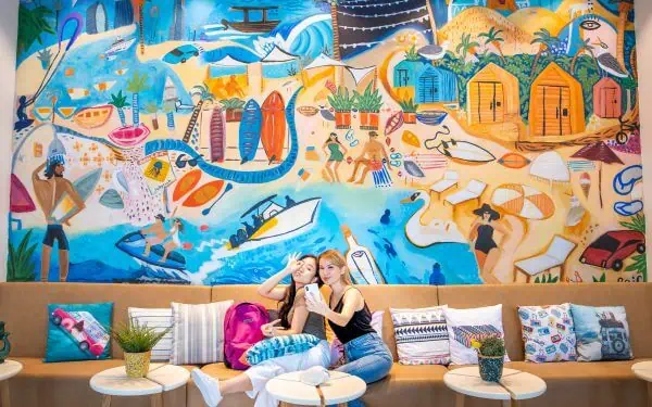 Lobby view of Rove La Mer Beach Hotel in J1 Beach Dubai