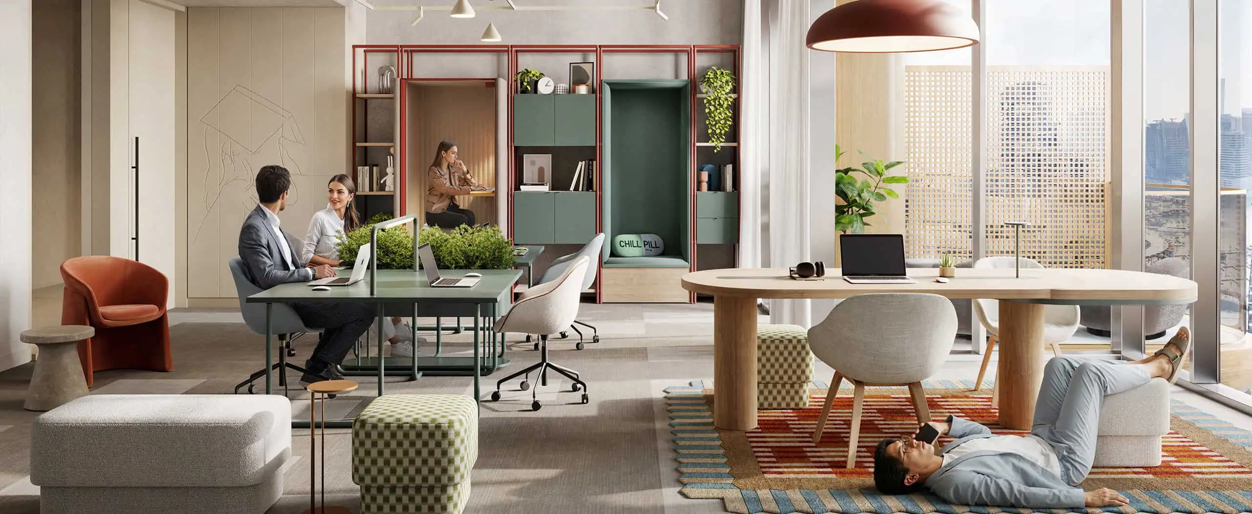 ثلاثة أضعاف الحجم، استمتع بمساحات واسعة، أثاث فاخر، وإمكانية تخصيص مساحتك بتخطيطات مفتوحة أو مغلقة.